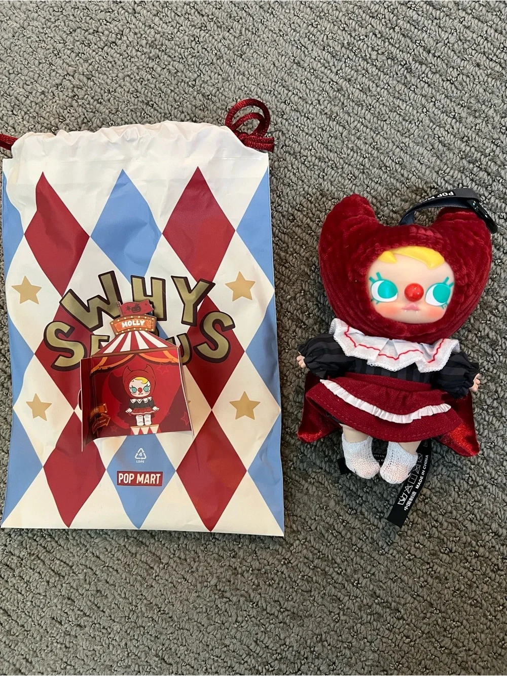 Popmart WHY SO SERIOUS Series–Vinyl Plush Pendant Crimson Dancer Molly